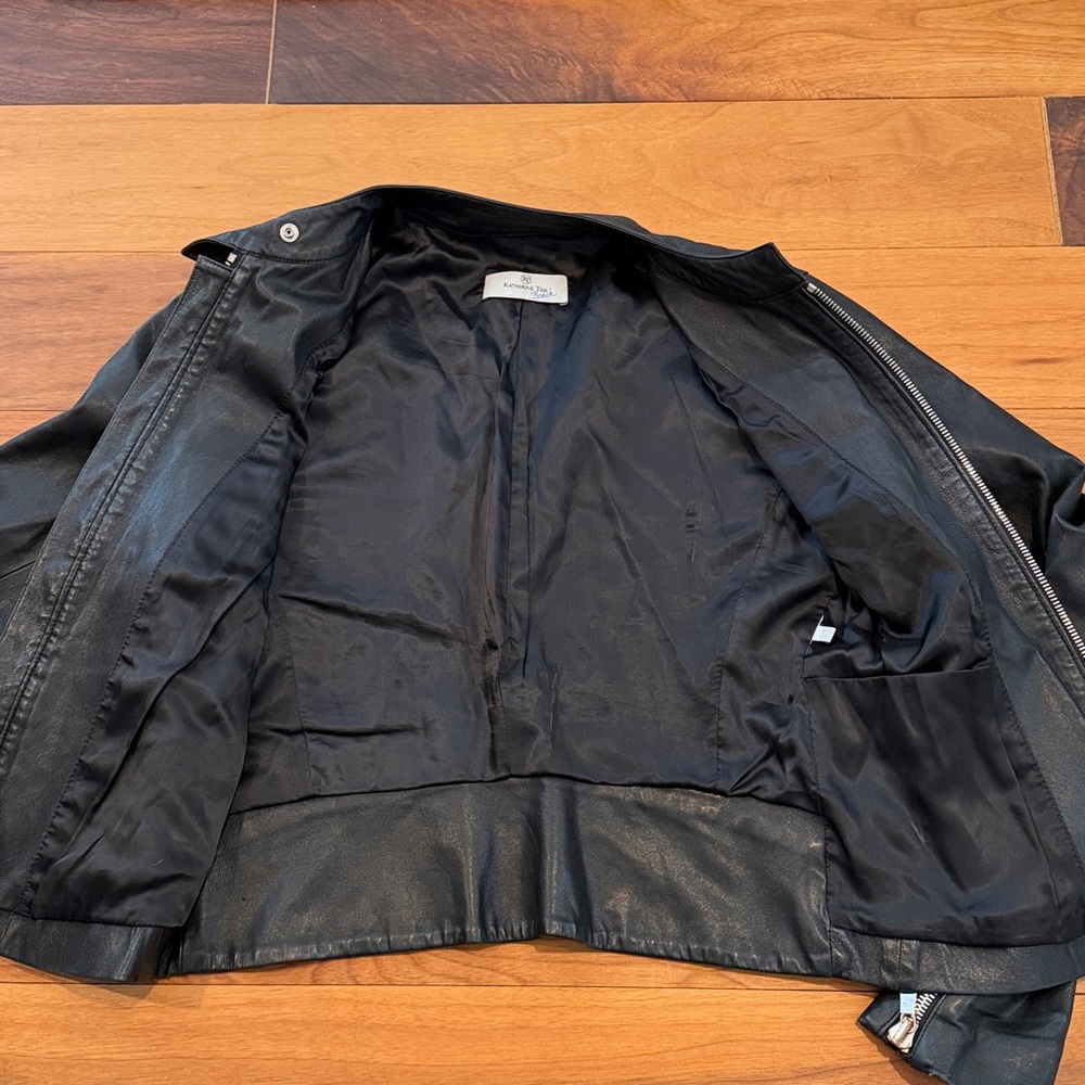 Katherine Tess Beach “5 Zip” Black Leather Jacket - Picture 4 of 6